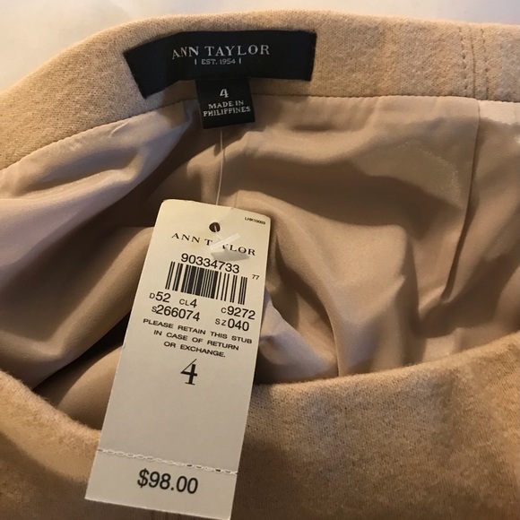 Ann Taylor Wool-Blend Mini-Skirt Size 4 Camel - Picture 6 of 8